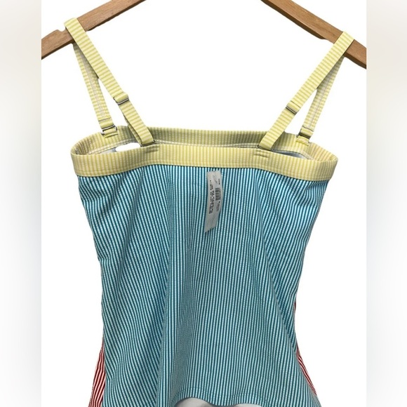 Lands' End Blue and Red Striped Swim Top-NWOT - Picture 3 of 6